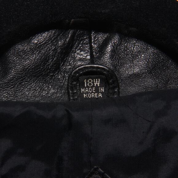 Vintage 80s JC Penney Long Leather Duster Trench Coat Size 18W - Picture 9 of 12